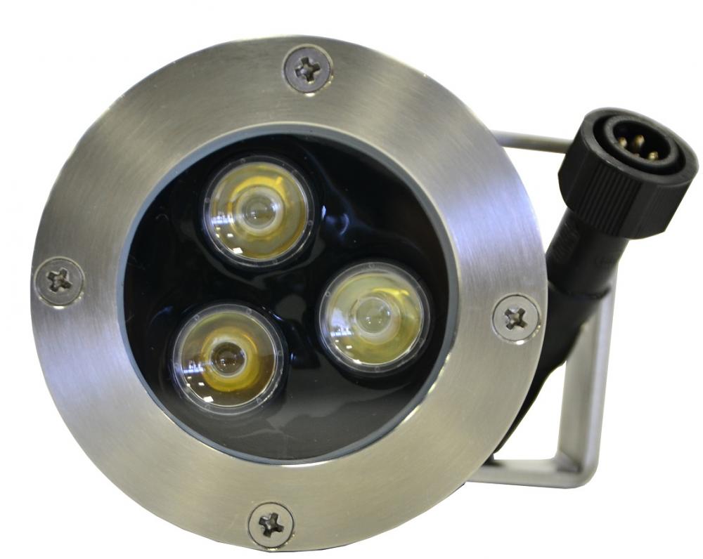 Подводный светодиодный прожектор (LED) 3 диода, 45°, 12V.DC-RGB