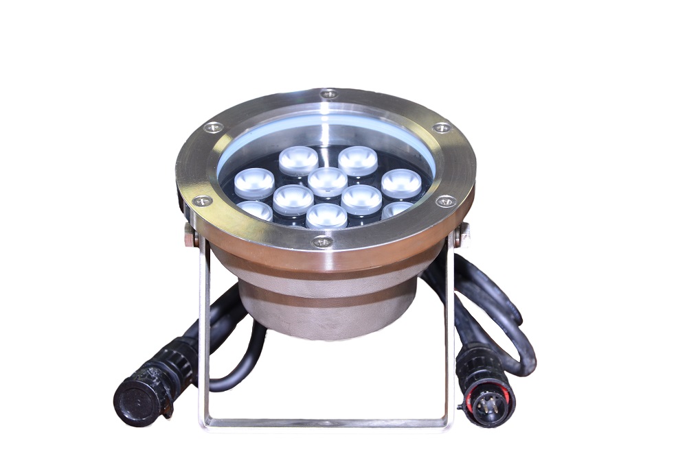 Подводный светодиодный (LED) прожектор 12 диодов, 25°, 12V.DC-теплый белый