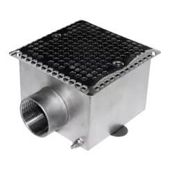 Донный слив 150х150, 2", нержавеющая сталь