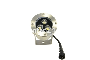 Подводный светодиодный прожектор (LED) 3 диода, 45°, 12V.DC, теплый белый Подводный светодиодный прожектор (LED) 3 диода, 45°, 12V.DC, теплый белый