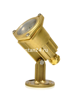 Dichroic lightfixture, 4 диода, 30°, 12V.AC, 5W-LED B синий, латунь