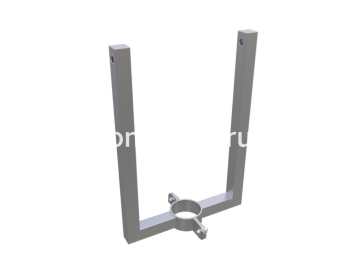Кронштейн для двух светильников, нержавеющая сталь 350x80 мм + хомут